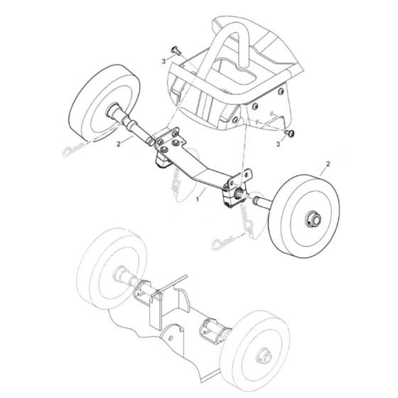 Transport Wheels Assembly for Bomag BR90 Plate Compactors