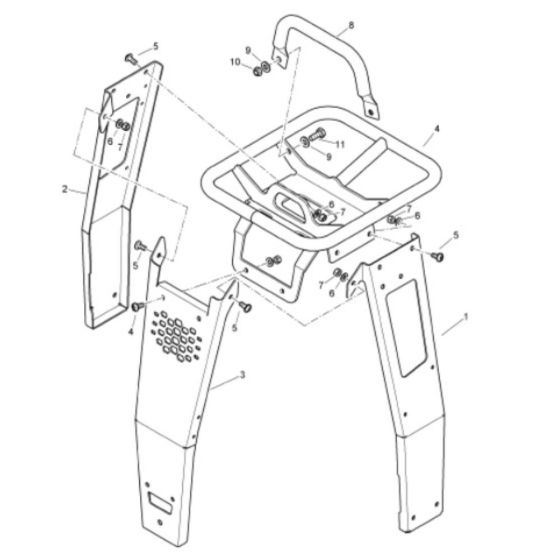 Steering Handle Assembly for Bomag BR95 Plate Compactors