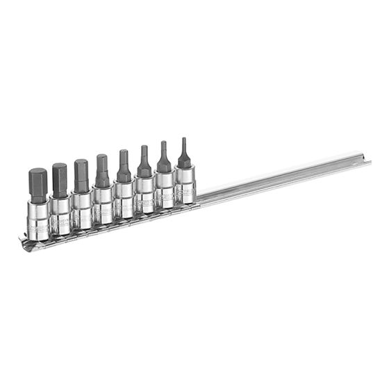 Socket Set of 8 Hex Bit 1/4in Drive by Britool - E030704