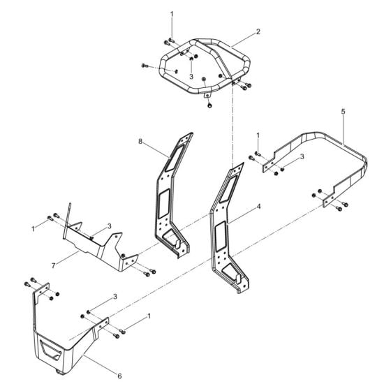 Frame Assembly for Wacker BRS90 Plate Compactor