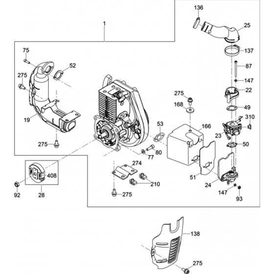 Engine Complete Assembly for Wacker Neuson BS50-2i Trench Rammer