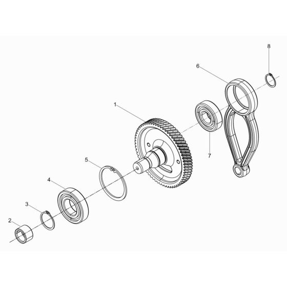 Crank Gear Assembly for Wacker BS50-4As Trench Rammer