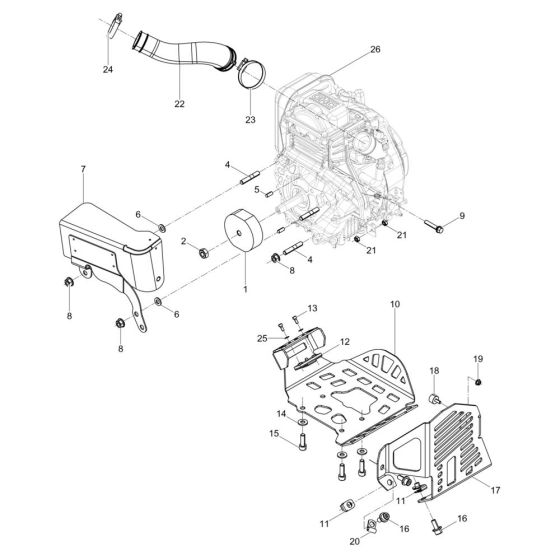 Engine Mounting Assembly for Wacker BS50-4As Trench Rammer