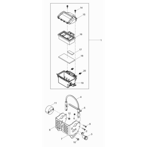 Air Filter Assembly for Wacker BS50-4As Trench Rammer