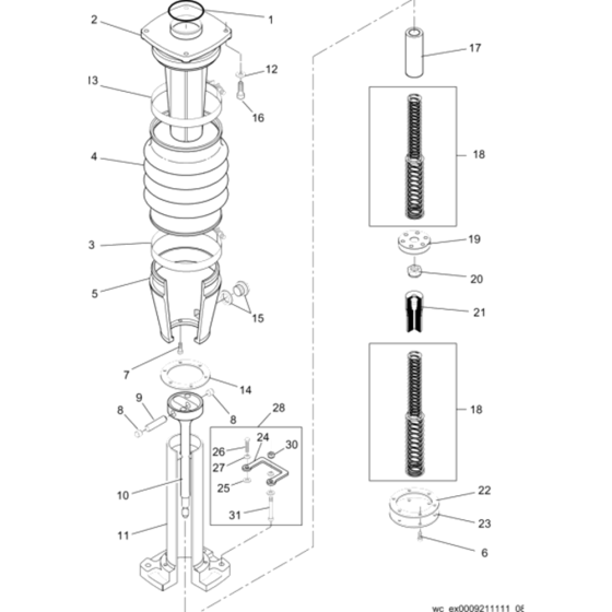 Guide Cylinder Assembly for Wacker BS500 Trench Rammers