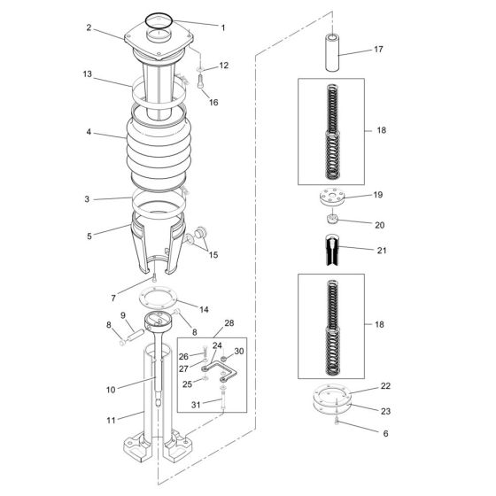 Ramming System Assembly for Wacker BS500-4 Trench Rammer