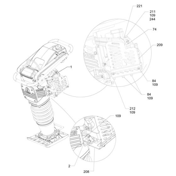 Motor Protection Assembly for Wacker BS500-4 Trench Rammer