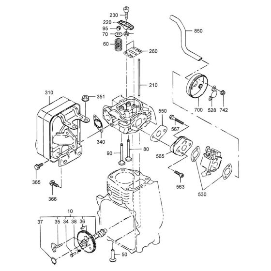 Muffler Assembly for Wacker BS500-4 Trench Rammer