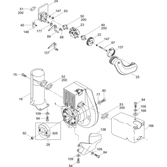 Engine Assembly for Wacker Neuson BS60-2 (Tillotson Carb) Trench Rammer