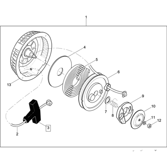 Starter Assembly for Wacker BS60-2 Walbro Carb (Auto Choke) Rammer