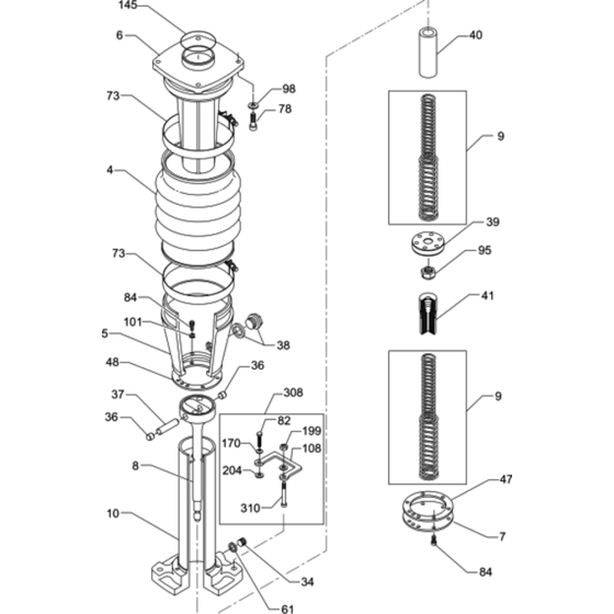 Guide Cylinder Assembly for Wacker BS60-2 Walbro Carb (Manual Choke) Rammer