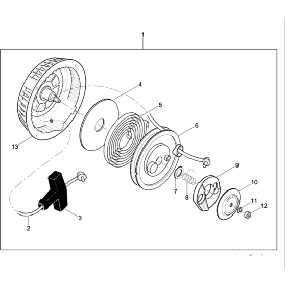 Starter Assembly for Wacker BS60-2 Walbro Carb (Manual Choke)  Rammer