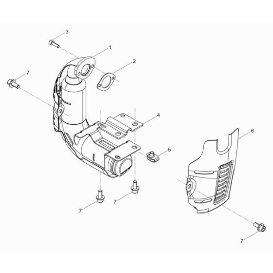 Muffler Assembly for Wacker BS60-2plus Trench Rammer