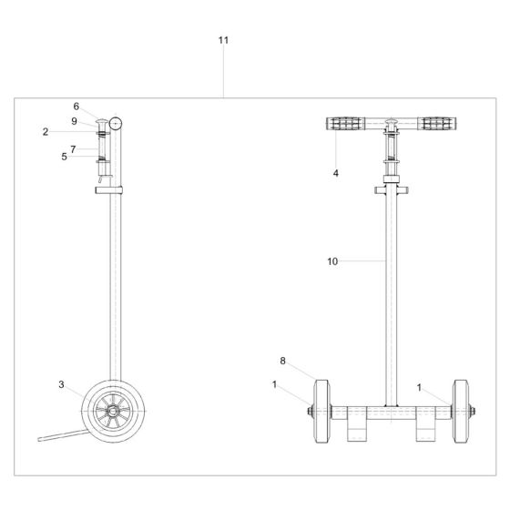 Trolley Assembly for Wacker BS60-2plus Trench Rammer