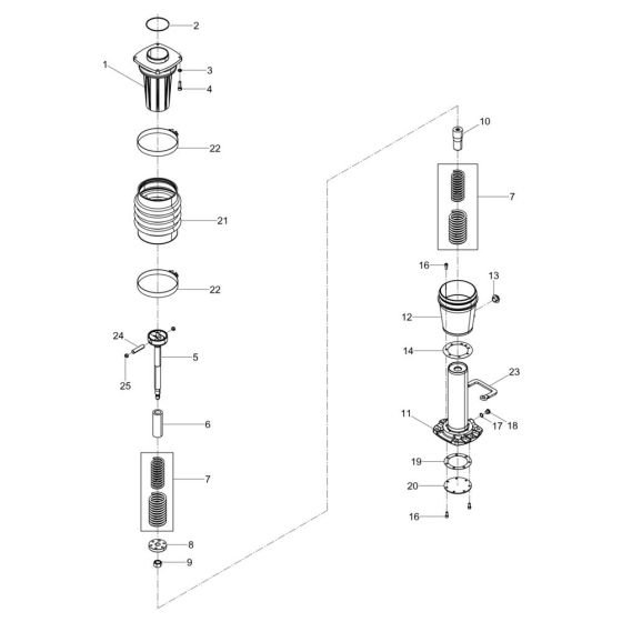 Guiding Cylinder Assembly for Wacker BS60-2plus Trench Rammer