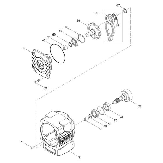 Crankcase Assembly for Wacker BS60-4s Trench Rammer