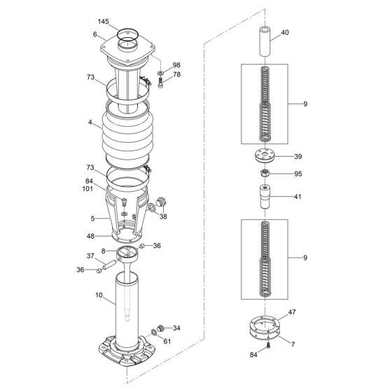 Ramming System Assembly for Wacker BS60-4s Trench Rammer