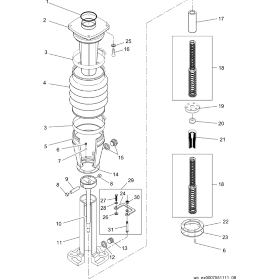 Guide Cylinder Assembly for Wacker BS600 Trench Rammers