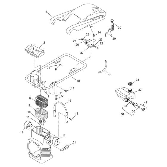 Guide Handle Assembly for Wacker BS600-4 Trench Rammer