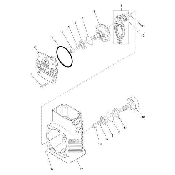 Crankcase Assembly for Wacker BS600-4 Trench Rammer