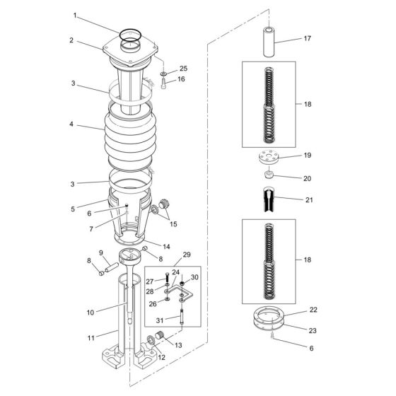 Ramming System Assembly for Wacker BS600-4 Trench Rammer