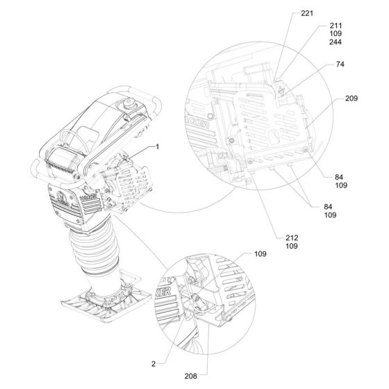 Motor Protection Assembly for Wacker BS600-4 Trench Rammer