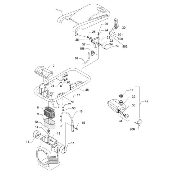 Guide Handle Assembly for Wacker BS600S Trench Rammer