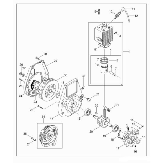 Engine Assembly for Wacker BS600S Trench Rammer