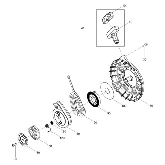 Recoil Starter Assembly for Wacker BS62-2 Trench Rammer