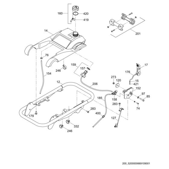 Guide Frame Assembly for Wacker BS65-V Trench Rammer