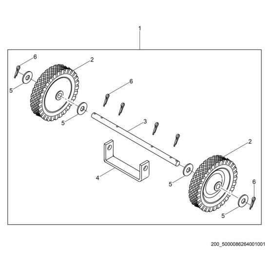 Wheel Assembly for Wacker BS65-V Trench Rammer