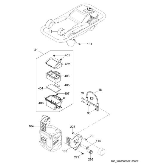 Air Cleaner Assembly for Wacker BS65-V Trench Rammer