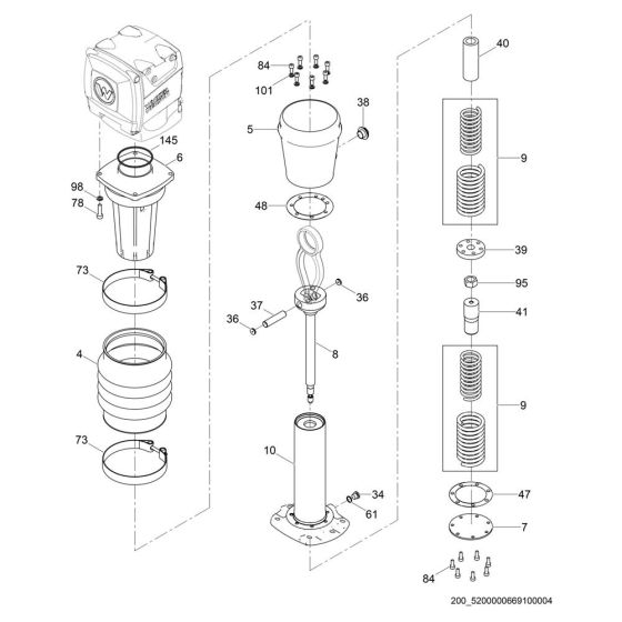 Guide Cylinder Assembly for Wacker BS65-V Trench Rammer