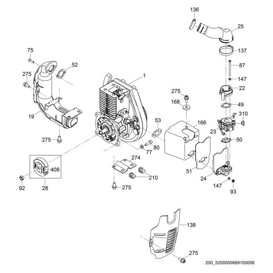 Muffler Assembly for Wacker BS65-V Trench Rammer