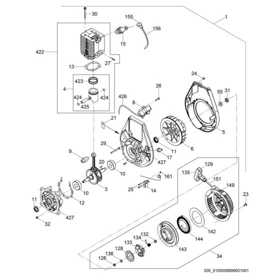 Engine Assembly for Wacker BS65-V Trench Rammer