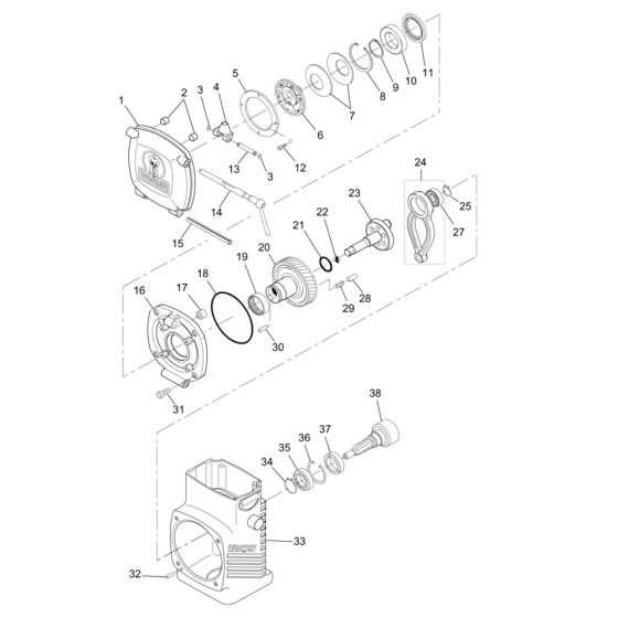 Crankcase Assembly for Wacker BS650 Trench Rammer