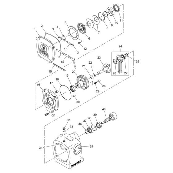 Crankcase Assembly for Wacker BS65Y Trench Rammer