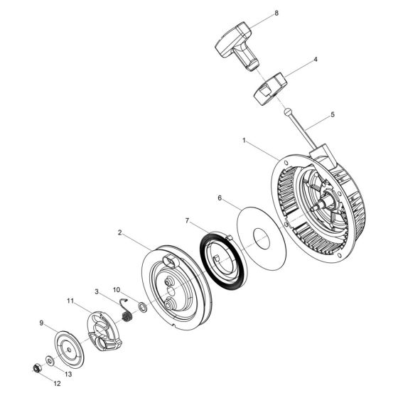 Recoil Starter Assembly for Wacker BS70-2 Trench Rammer