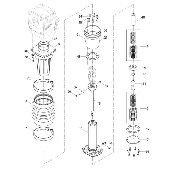 Guide Cylinder Assembly for Wacker BS70-2i Trench Rammer