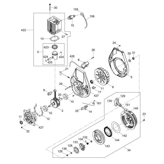 Engine Assembly for Wacker BS70-2i Trench Rammer