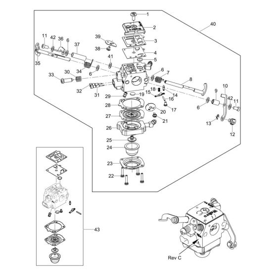 Carburettor Assembly for Wacker BS70-2i Trench Rammer