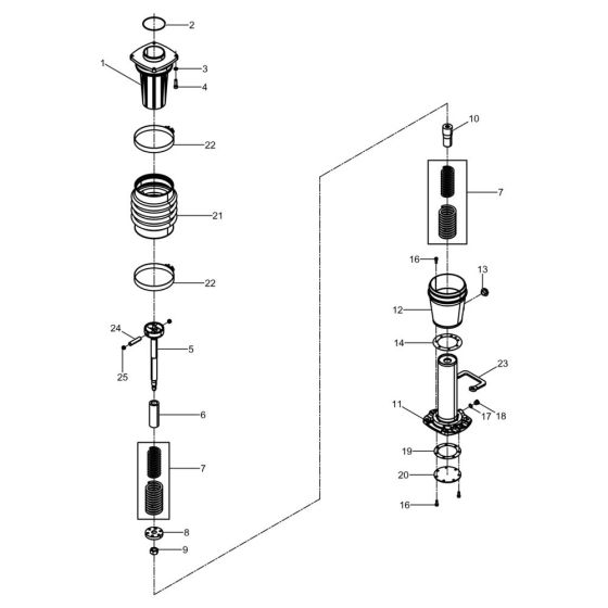 Guiding Cylinder Assembly for Wacker BS70-2plus Trench Rammer