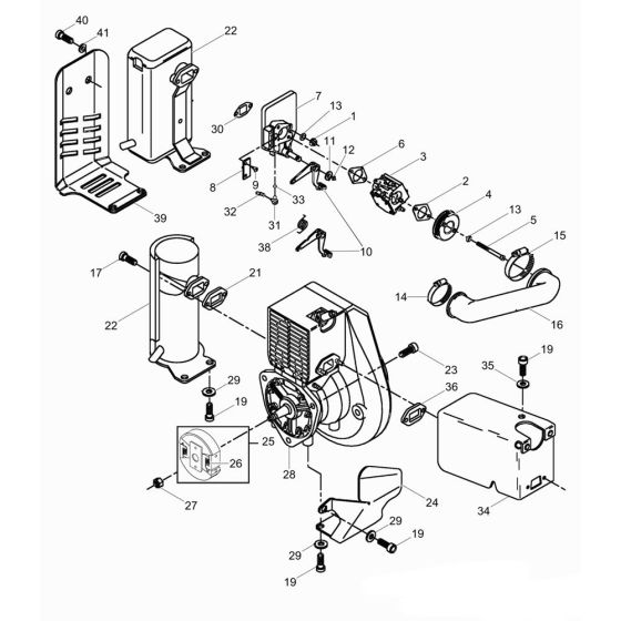 Air Duct, Muffler Assembly for Wacker BS700 Trench Rammer