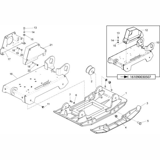 Baseplate Assembly for Altrad Belle RPC45 Reversible Plate