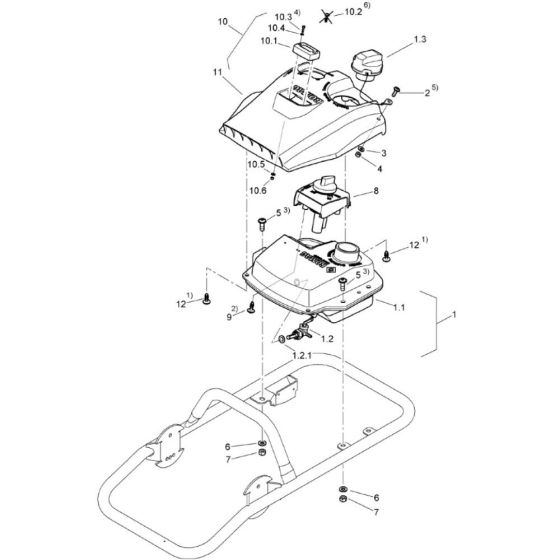 Fuel Tank (S/N 101540571244-101540579999) for Bomag BT60/4 Rammers