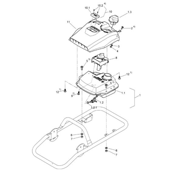 Fuel Tank (S/N 101540571001-101540571090) for Bomag BT60/4 Rammers