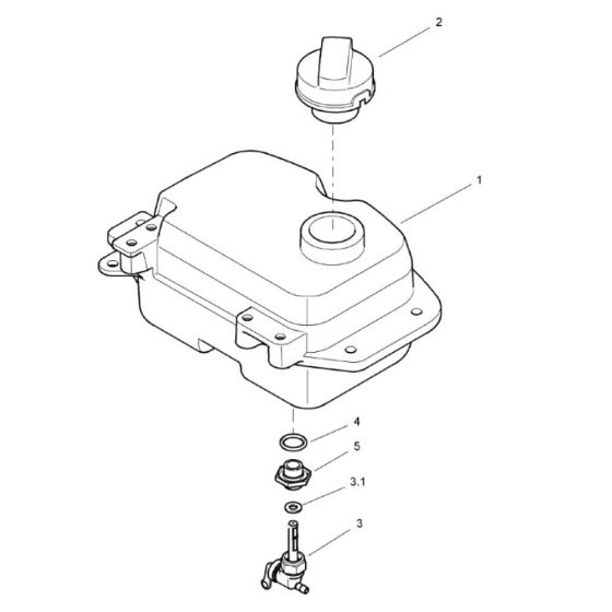 Fuel Tank (S/N 101540558333-101540559999) for Bomag BT60/4 Rammers