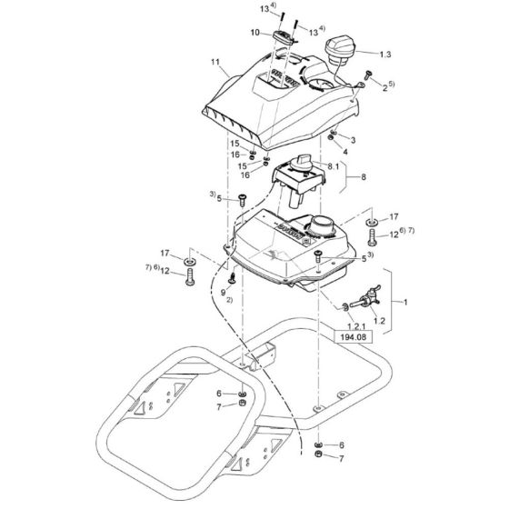 Fuel Tank (S/N 101541556395-101541559999) for Bomag BT65 Rammers