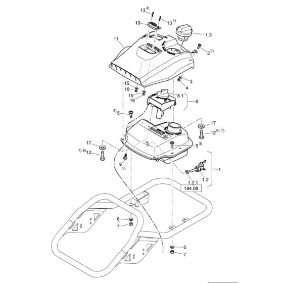 Fuel Tank (S/N 101541551001-101541556394) for Bomag BT65 Rammers