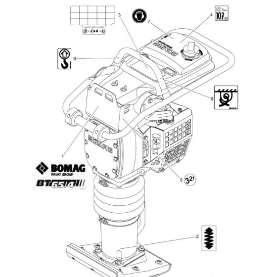 Decal for Bomag BT65/4 Rammers